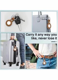 Excefore Anti-Lost Leather Case for AirTag，Protective Case Cover with Keychain Ring Designed,Safety Apple Airtag Tracking Locator Anti-Lost Tracker Finder Protector（Multiple Colour ）4 Pack  - Image 5