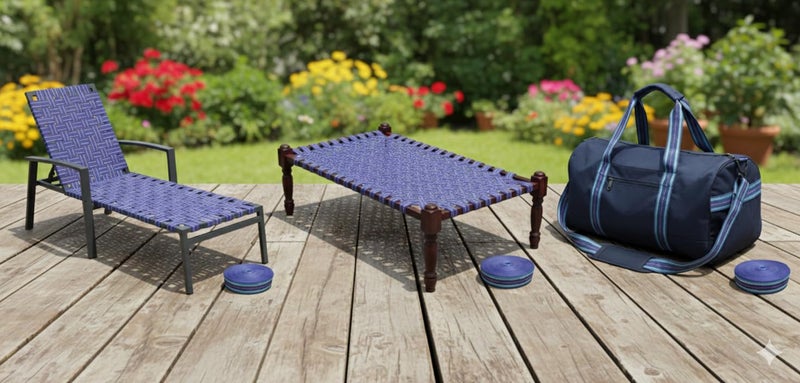 BASRAH NIWAR Nylon Niwar Patta Roll for Chair, Charpai, Khatia (Blue) - Image 2