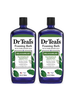 Dr Teals Foaming Bath with Pure Epsom Salt Relax  Relief with Eucalyptus  Spearmint 34 fl oz Pack of 2