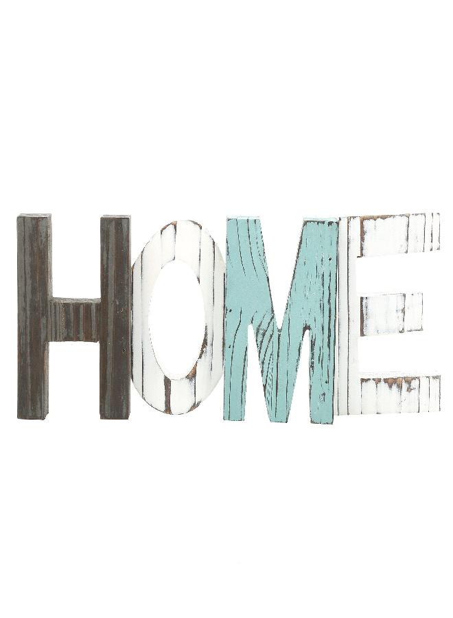 MyGift MyGift Rustic Multicolored Solid Wood HOME Cut Out Word Sign, Kitchen Framhouse Frestanding Decor, Mantel, Above Cabinet Decor - Image 4