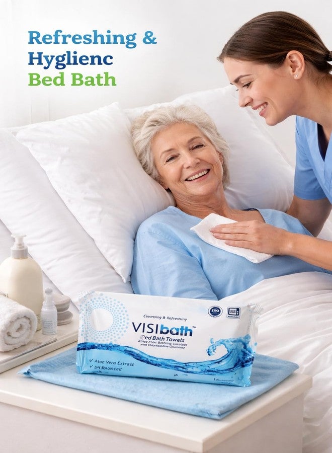 VISIBATH Cleansing and Refreshing Wipes Bed Bath Towel (Size: 240X320 mm, 10 N Per Pack) -Set of 1 Packs - Image 2