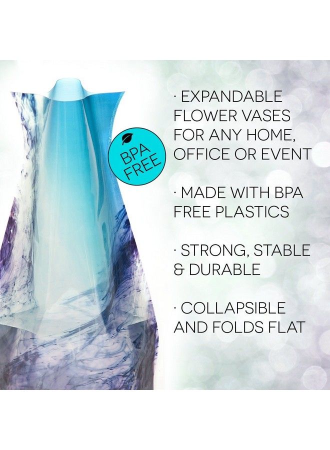 MODGY Expandable Flower Vase Plastic Decorative Modern Vases For Flowers Centerpieces Dining Table Decor Living Room Bathroom Wedding Office Love Noir - Image 3