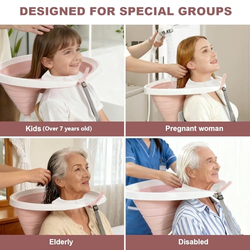 EazziSwitch Portable Hair Washing Station Basin: Foldable Shampoo Bowl & Mobile Sink with Adjustable Neck Support, Drain Hose & Earplugs for Elderly, Disabled, Pregnant Women & Bedridden Patient Care - Image 3