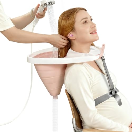 EazziSwitch Portable Hair Washing Station Basin: Foldable Shampoo Bowl & Mobile Sink with Adjustable Neck Support, Drain Hose & Earplugs for Elderly, Disabled, Pregnant Women & Bedridden Patient Care - Image 1