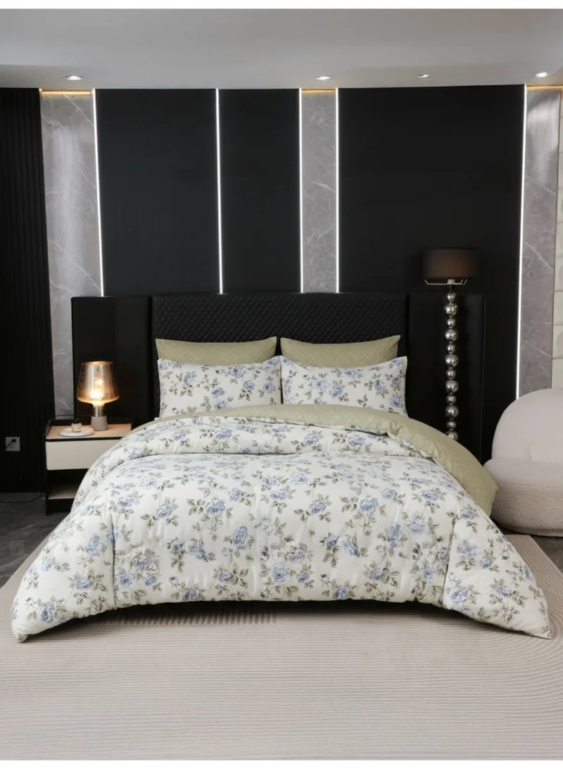 دوناتيلا طقم غطاء لحاف مشجر 6 قطع مقاس مزدوج يناسب سرير 200×200 سم مايكروفايبر ناعم , تصميم راقي و انيق , يناسب جميع الفصول (لا يشمل حشوة اللحاف)