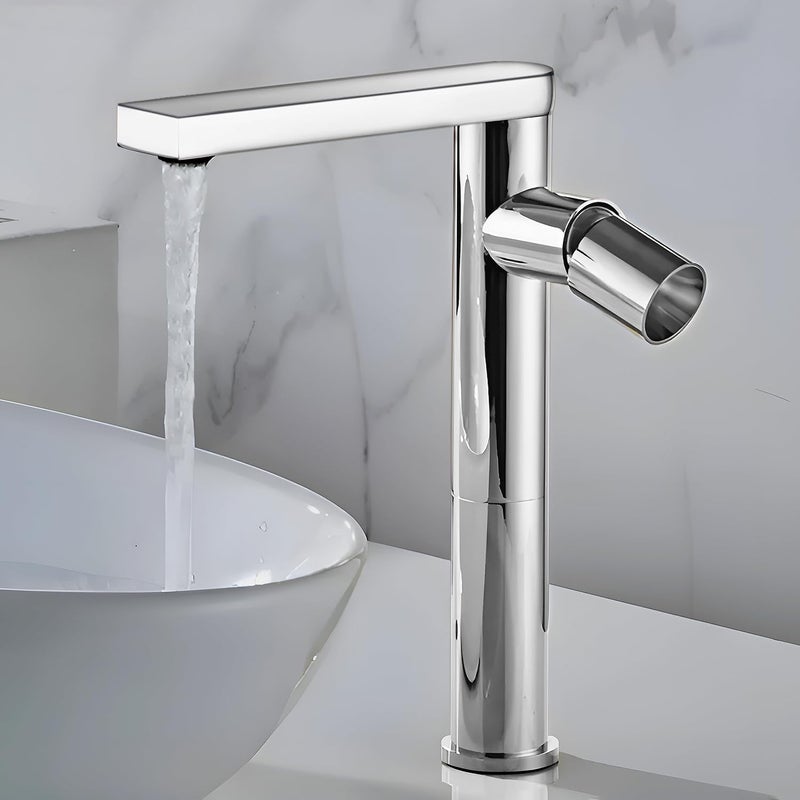 Plantex Pure Brass Hot & Cold Washbasin tap/Single Lever Pillar Cock Water Tap for Basin/Sink tap for wash Basin-(Chrome) - Image 1
