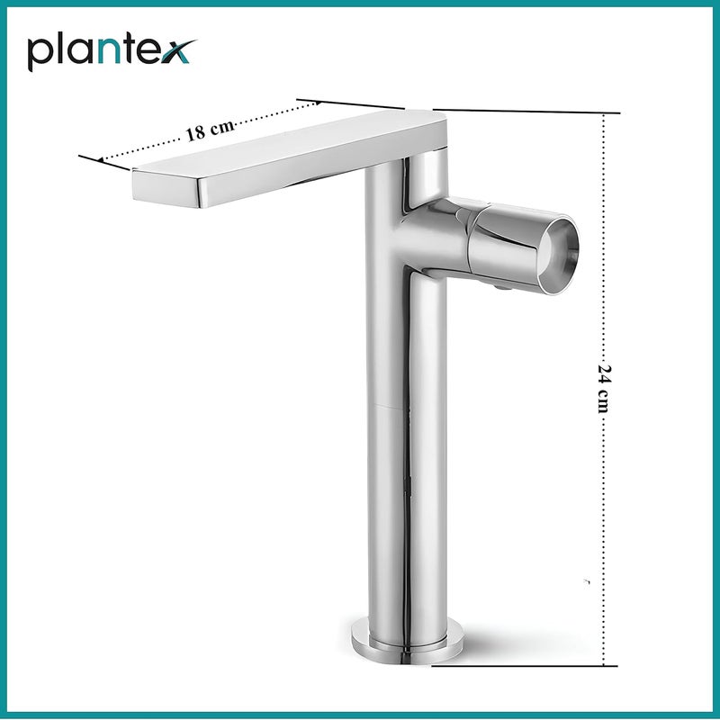 Plantex Pure Brass Hot & Cold Washbasin tap/Single Lever Pillar Cock Water Tap for Basin/Sink tap for wash Basin-(Chrome) - Image 4