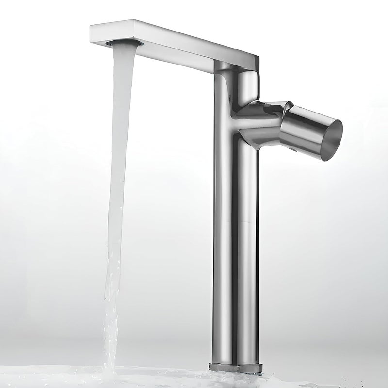 Plantex Pure Brass Hot & Cold Washbasin tap/Single Lever Pillar Cock Water Tap for Basin/Sink tap for wash Basin-(Chrome) - Image 2