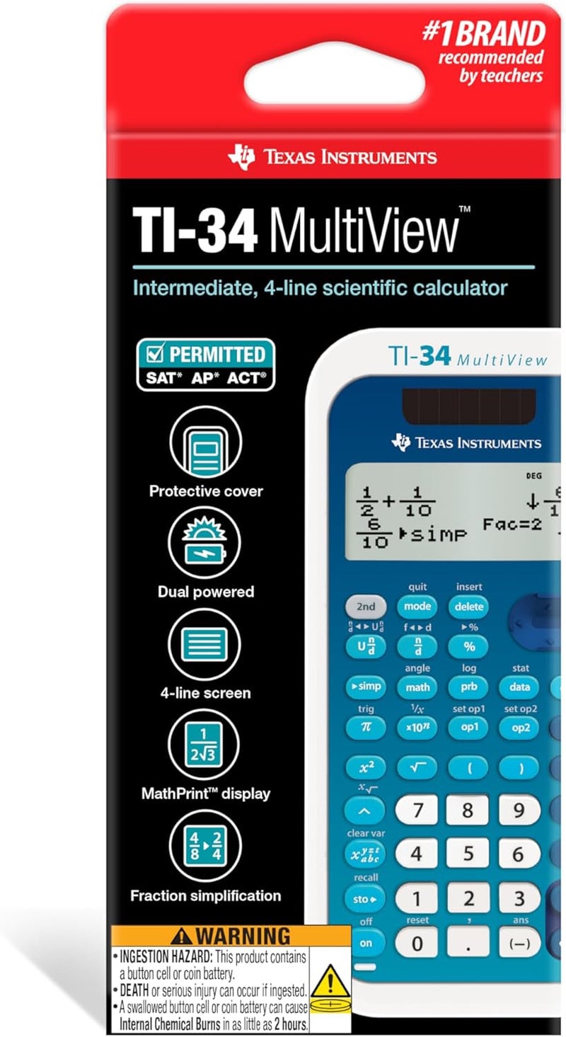 Texas Instruments TI-34 MultiView Scientific Calculator with Advanced Fraction Capabilities - Image 4