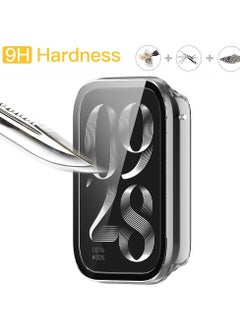 Excefore Case with Tempered Glass Screen Protector Compatible for xiaomi Band 8 pro, 9H 360° All-Round Protective Ultra Thin Protective PC Case Cover for Mi Band 8 Pro, 2 Pcs, Black Transparent  - Image 4