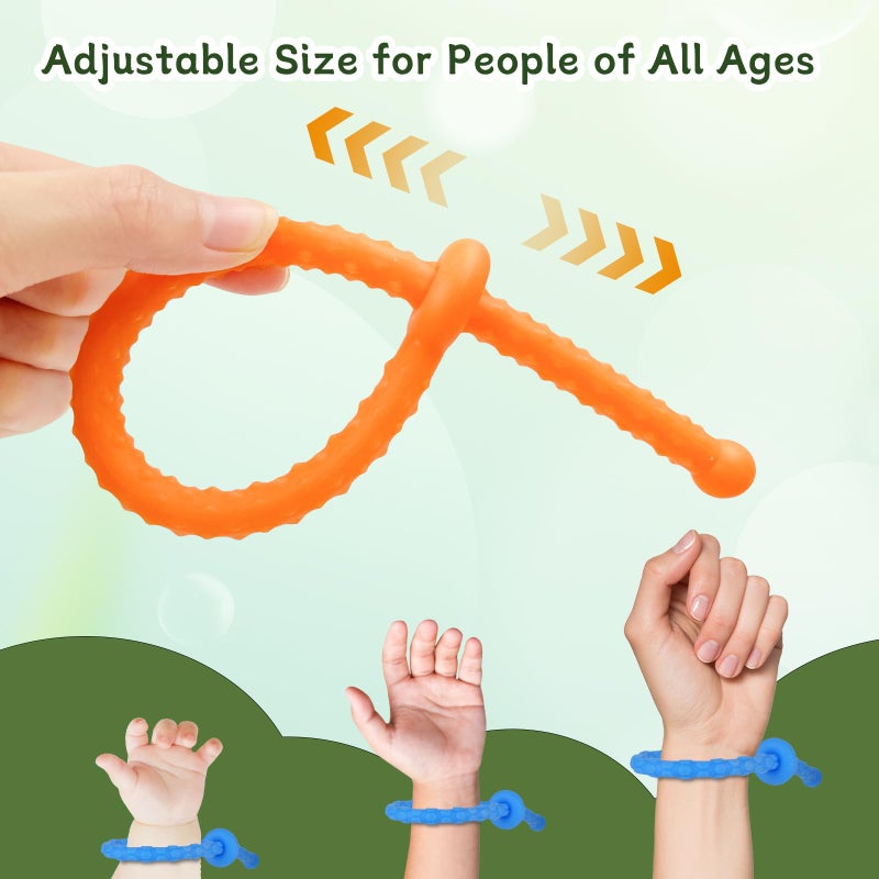 ZQFTZQ 12Pcs Fidget Toys Sensory Bracelet Set- Spiky Fidget Rings for Autism - Fidget Toys for Kids 8-12 - Anxiety Relief Calm Down Fidgets Toys for Easter Basket Stuffers - Image 5