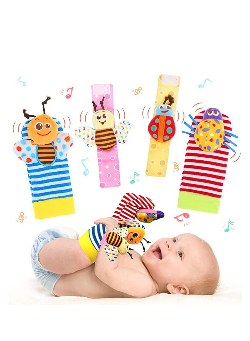 Baby Bee Beetle Socks Set (0-1 Year) - 4-Piece Soft Cotton Socks for Comfort and Style  - Image 1