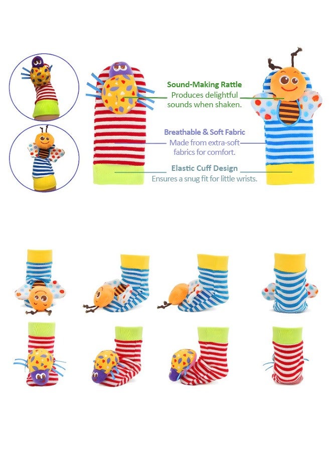 Baby Bee Beetle Socks Set (0-1 Year) - 4-Piece Soft Cotton Socks for Comfort and Style  - Image 5