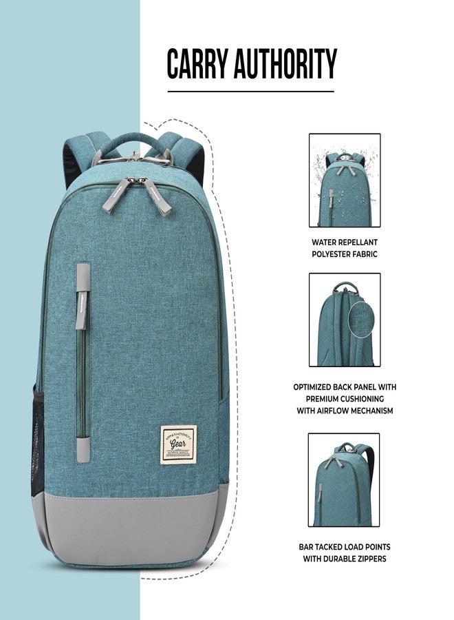 Gear Campus8 25L Medium Water Resistant School Bag/Casual 4 Compartment Backpack/Daypack/College Bag/For Men/Women - Green Grey - Image 5