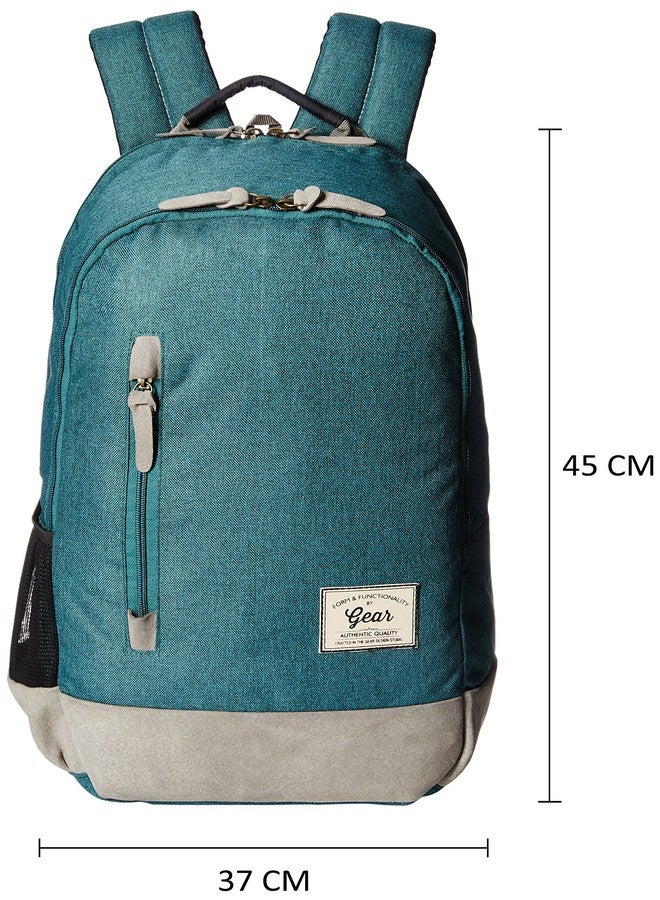 Gear Campus8 25L Medium Water Resistant School Bag/Casual 4 Compartment Backpack/Daypack/College Bag/For Men/Women - Green Grey - Image 3