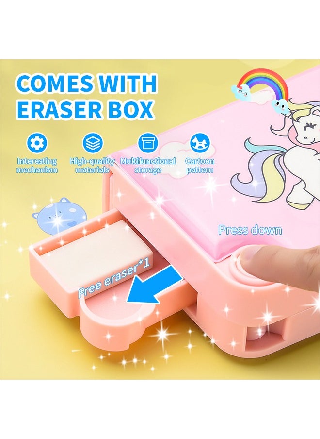 Generic - Pencil Box With Pencil Sharpener, Multifunctional Stationery Case, Large Capacity Pencil Box, Equipped With Safety Scissors, Tape, Ruler, Eraser/24 X 10 X 6 Cm - Image 1
