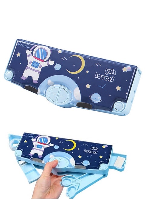 Pencil Box With Pencil Sharpener, Multifunctional Stationery Case, Large Capacity Pencil Box, Equipped With Safety Scissors, Tape, Ruler, Eraser/24 X 10 X 6 Cm
