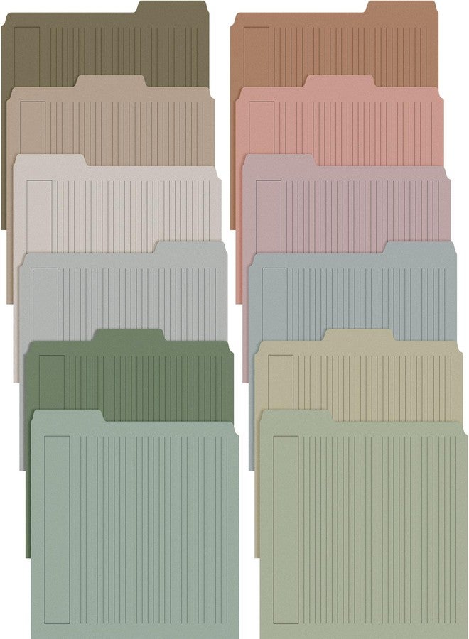Cholemy 12 Pack Manila Lined Decorative File Folders, Letter Size, 1/3 Cut Tab, Colored File Folders, 9.5 x 11.5 Inch, Heavyweight Paper, for Home Office File Storage (Gentle Colors) - Image 1