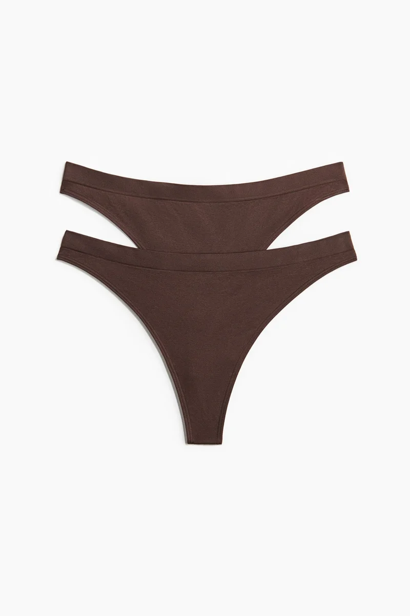 اتش اند ام سروال ثونغ بدون درزات - عبوة من قطعتين