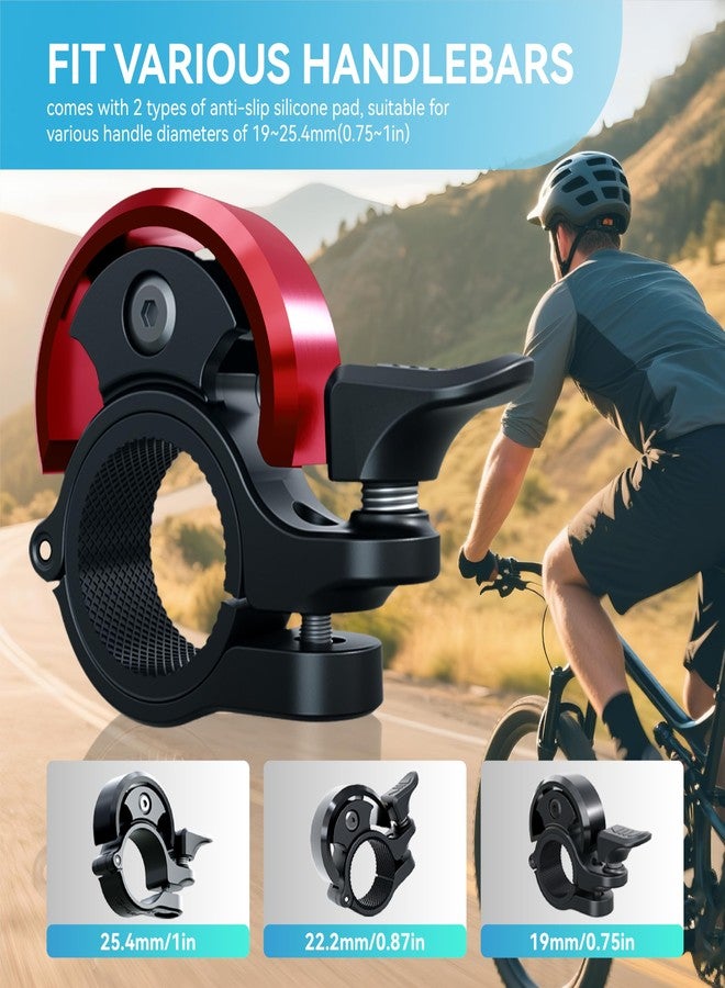 Greallthy Bike Bell, Aluminum Alloy Bicycle Bell with Clear Loud Sound, Bike Bells for Adults and Kids, Sturdy and Compact Bell Fits 0.75-1in(19-25.4mm) Handlebar for Mountain, Road Bikes. - Image 2