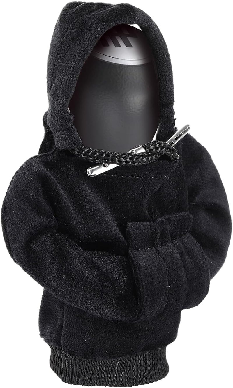 AutoBizarre Plastic Car Interior Decoration Gear Shift Knob Mini Hoodie Cover Sweater Cover 4.7 inch for All Cars, Vans & Trucks (Black) - Image 1