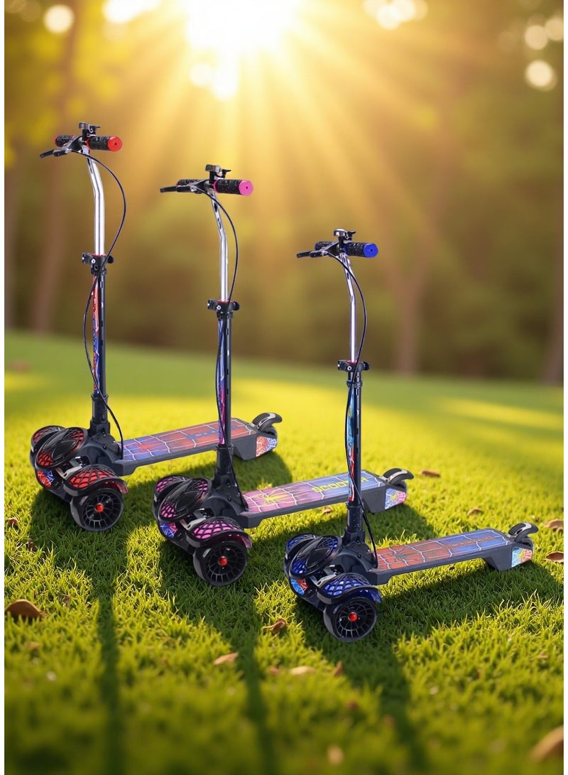 EASY FUTURE Scooters for Kids with Foldable & Height Adjustable Handle Kick Scooter with LED PU Wheels & Rear Brake, Handle Brake & Music Kids Scooter for 3 to 8 Years - Image 5