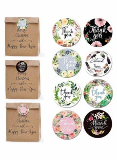 KASTWAVE Thank You Stickers Roll, Thank You Stickers 8 Floral Designs of Thank You Stickers  - Image 2