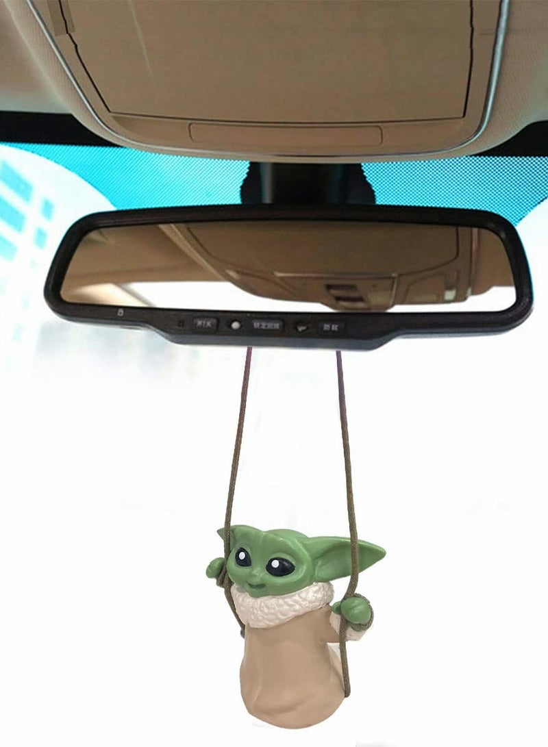 Car Hanging Accessories, Yoda Swing Smiling Small Yoda Man, Car Mirror Hanging Accessories, Car Decoration Charm Pendant, Car Mirror Suspension Decoration, Car Charm Decoration - Image 1