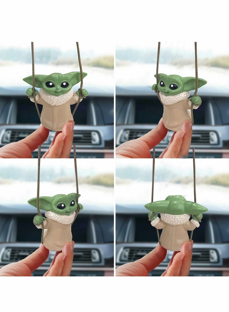 Car Hanging Accessories, Yoda Swing Smiling Small Yoda Man, Car Mirror Hanging Accessories, Car Decoration Charm Pendant, Car Mirror Suspension Decoration, Car Charm Decoration - Image 4