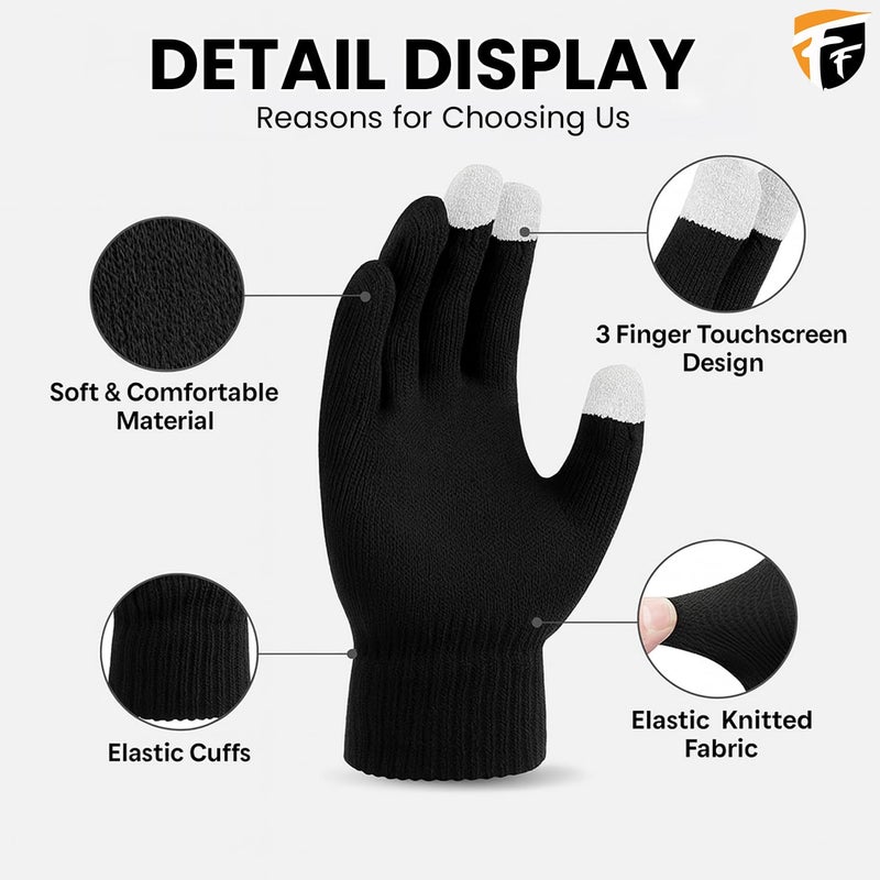 FF Premium Thermal Winter Beanie Cap for Women Warm Woollen Fleece Lined Winter Cap Soft Knitted Thermal Hat for Cold Weather Outdoor Use - Free Size - Image 3
