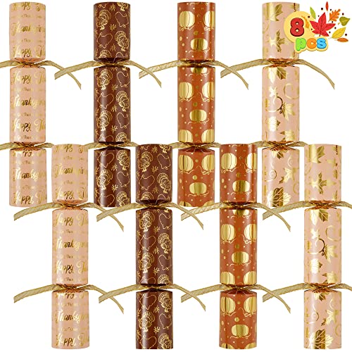 JOYIN 8 PACK Thanksgiving No Snap Party Favor Golden Style Thanksgiving Party Games for Fall Holiday No Snap Party Table Favor Set with Joke Dice Gifts for Kids Adults - Image 1