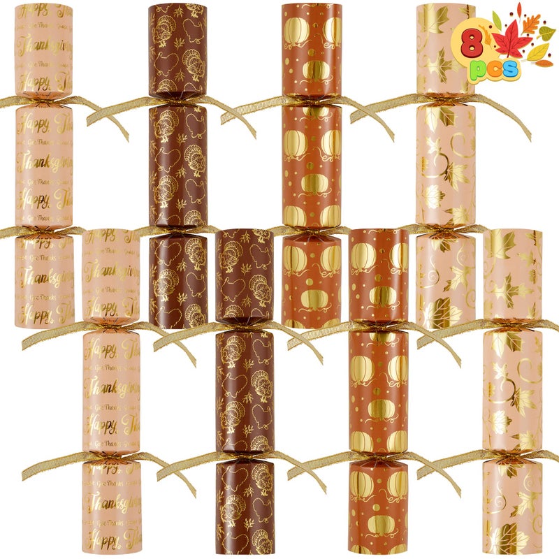 JOYIN 8 PACK Thanksgiving No Snap Party Favor Golden Style Thanksgiving Party Games for Fall Holiday No Snap Party Table Favor Set with Joke Dice Gifts for Kids Adults - Image 2