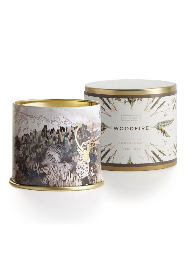 ILLUME Noble Holiday Woodfire Soy Candle, Large Tin - Image 1