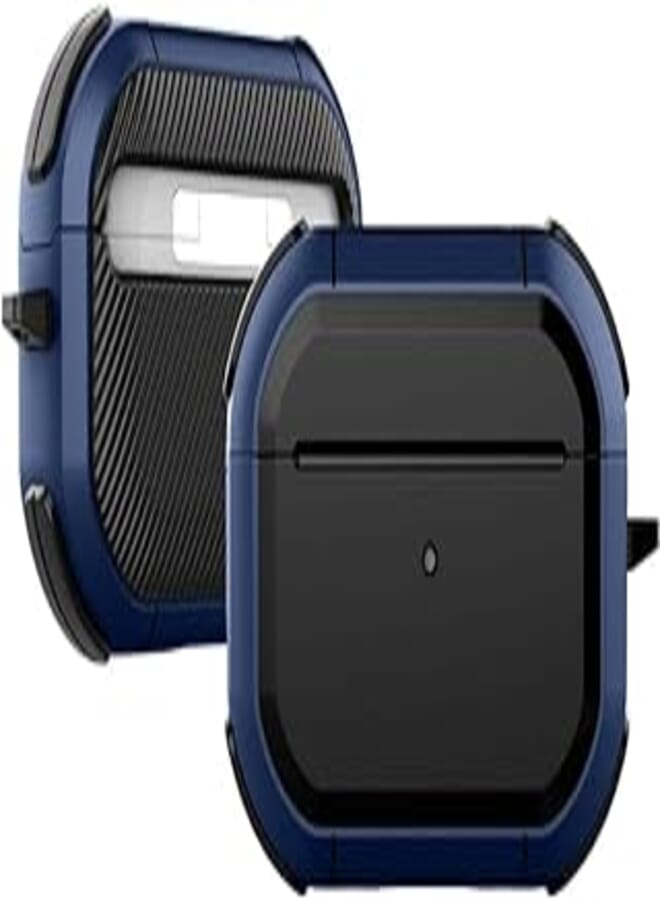 YONK Compatible Airpods Pro 2nd Generation Case Cover with Lock, AirPod Pro 2 Case for Men Women with Keychain Cool Air Pod Pro 2 Shockproof Protective Case for Air Pod Pro 2nd Gen 2022 Navy Blue-Black