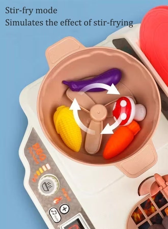 Kids Kitchen Playset 36Pcs Toy BBQ Grill Set Pretend Play Food Set Kitchen Toy Set With Sound Lights Spray Rotating Cooking Toddler Grill Playset Pretend BBQ  Kitchen Accessories Learning Toys for Toddlers Girls and Boys Ages 3+ - Image 4