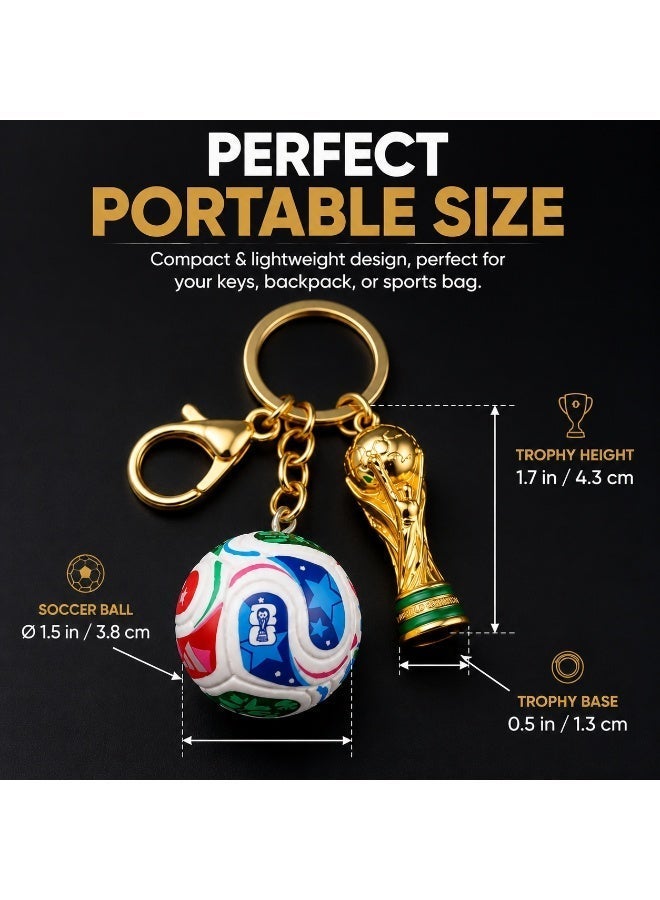 Premium Gold Championship Trophy and Colorful Soccer Ball Keychain Set - Luxury Sports Accessory & Charm for Car Keys and Backpacks, Perfect Football Fan Gift in Saudi Arabia - Image 5