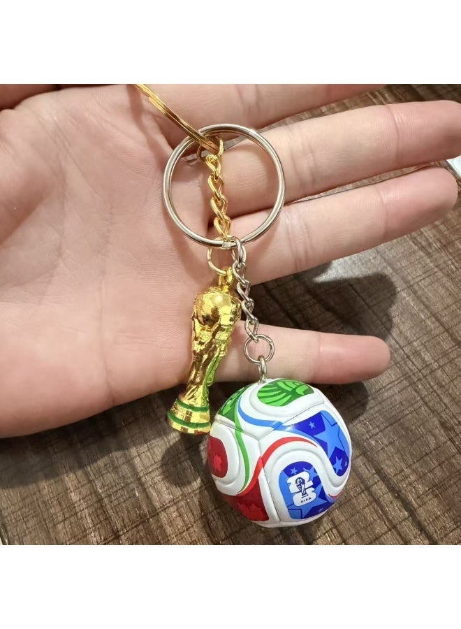 Premium Gold Championship Trophy and Colorful Soccer Ball Keychain Set - Luxury Sports Accessory & Charm for Car Keys and Backpacks, Perfect Football Fan Gift in Saudi Arabia - Image 4