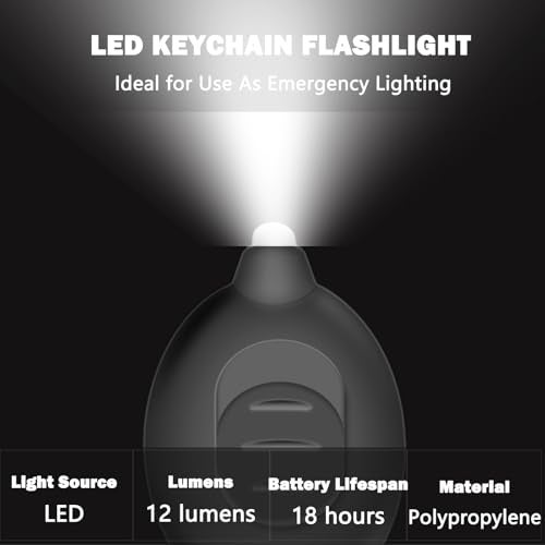 Daemson Mini LED Keychain Flashlight, Ultra Bright Tiny Flashlight, Small Keychain Flashlight White Light, Micro Pocket Key Ring LED Flashlight for Emergency Lighting - Multicolor Shell (8PCS) - Image 2