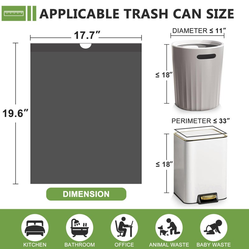 YUFDA 132 Count-Small Trash Bags, 4 Gallon Trash Bag Drawstring,Bathroom Garbage Bagsï¼ŒTear-Free Garbage Bags ï¼ŒPlastic Wastebasket Liners for Toilet Home Office and Bedroom(Black) - Image 2