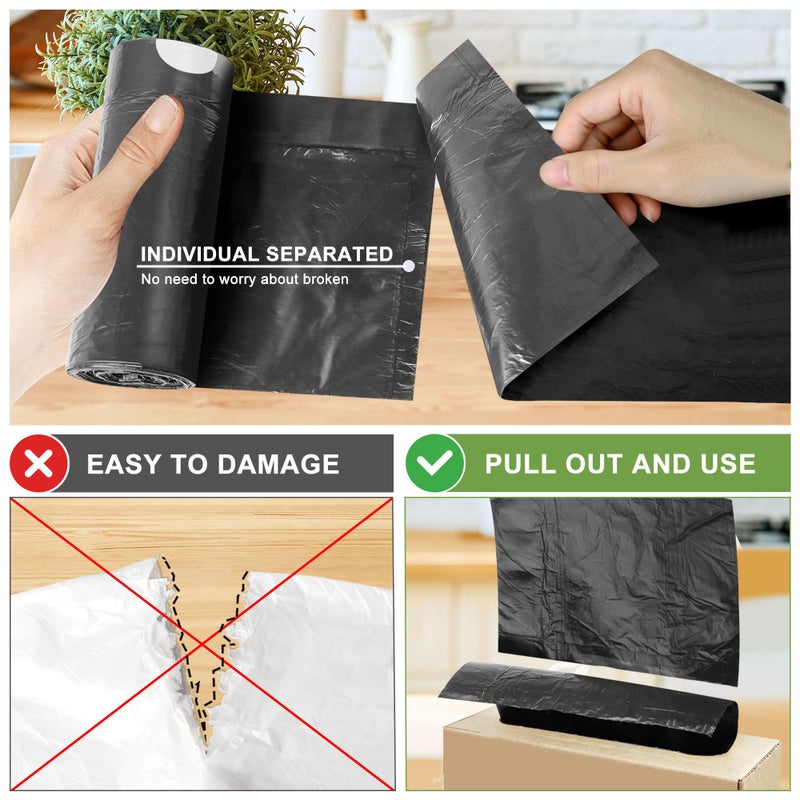 YUFDA 132 Count-Small Trash Bags, 4 Gallon Trash Bag Drawstring,Bathroom Garbage Bagsï¼ŒTear-Free Garbage Bags ï¼ŒPlastic Wastebasket Liners for Toilet Home Office and Bedroom(Black) - Image 5