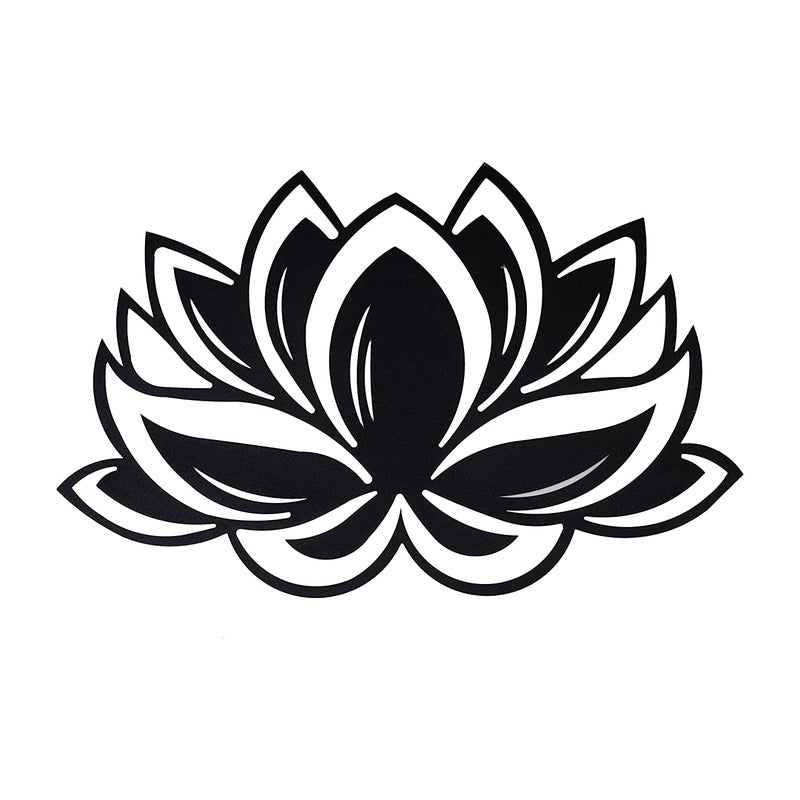 WALLCENTRE ART BEYOND IMAGINATION WALLCENTRE ART BEYOND IMAGINATION Metal Lotus Flower Wall Art Hanging Showpiece for Living Room Decorative Walls Black Size 40 x 62 cm  - Image 4