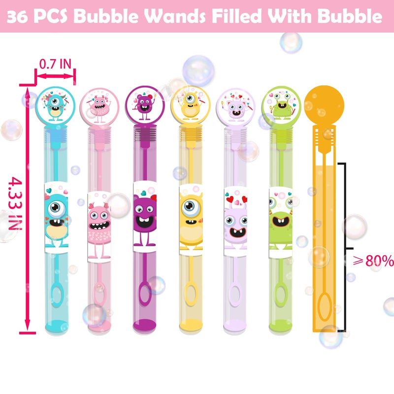 WOONOO 36 Pack Valentines Day Cards for kids With Bubble Wands, Cute Kids Valentines Cards for Classroom School Exchange Gifts, Fun Valentines Gifts for Kids Party Favors Game Prizes - Image 3