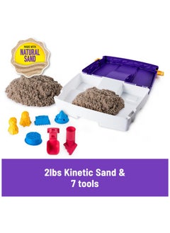 Kinetic Sand Kinetic Sand, Folding Sand Box with 2lbs Play Sand, 7 Molds & Tools, Sensory Toys, Christmas Gifts for Kids Ages 3+  - Image 2