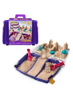 Kinetic Sand Kinetic Sand, Folding Sand Box with 2lbs Play Sand, 7 Molds & Tools, Sensory Toys, Christmas Gifts for Kids Ages 3+  - Image 1