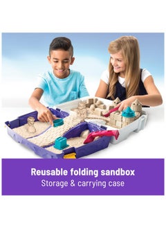 Kinetic Sand Kinetic Sand, Folding Sand Box with 2lbs Play Sand, 7 Molds & Tools, Sensory Toys, Christmas Gifts for Kids Ages 3+  - Image 3