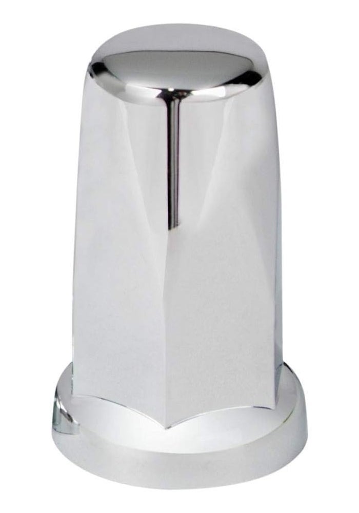 United Pacific 33mm X 3-1/4" Chrome Plastic Tall Nut Covers With Flange - Push-On (Box of 20) - Image 1