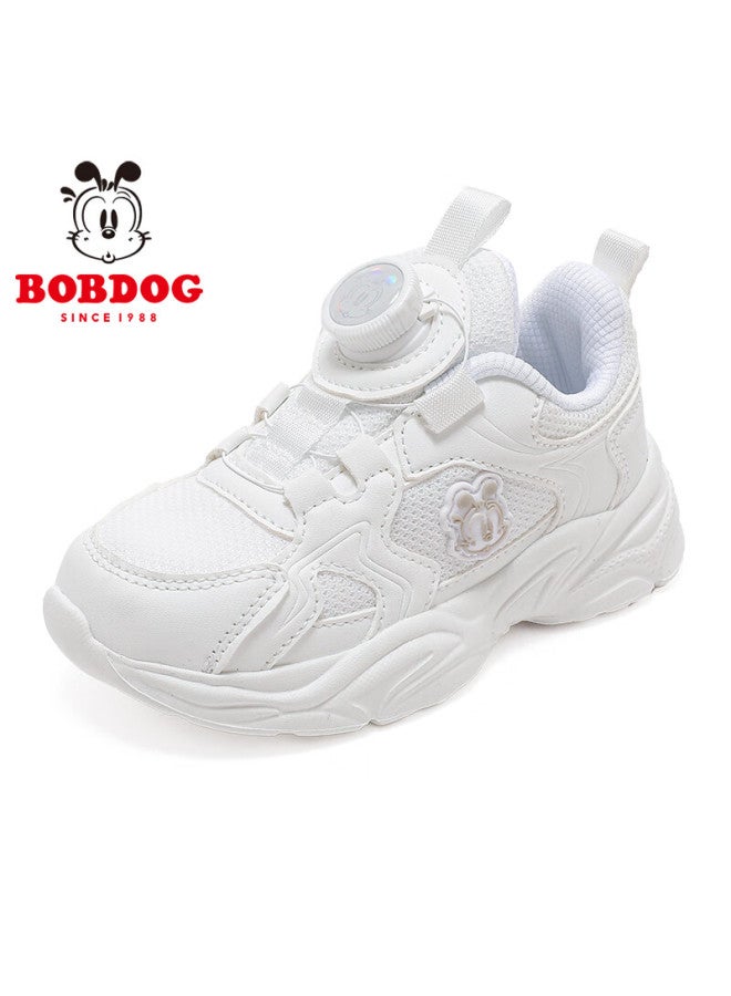 Bobdog Kids Spring Running Shoes Soft Bottom Breathable Boys Girls Sports Shoes White Sneakers 102551008 White Size 30 - Image 2