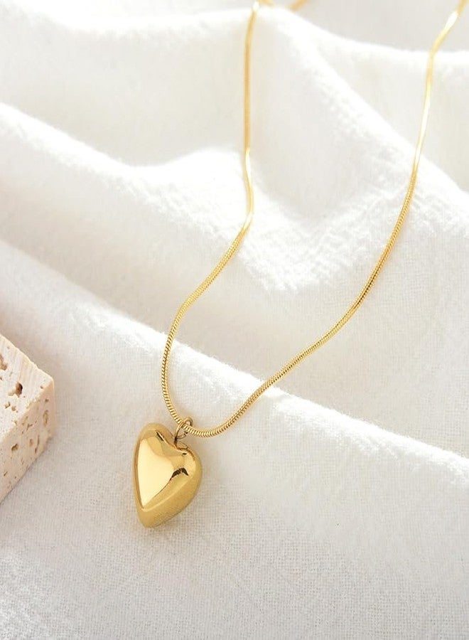 VIEN Hollow Love Heart Pendant Necklace Snake Chain Necklace Tarnish Free Gold-plated Plated Stainless Steel Necklace - Image 5