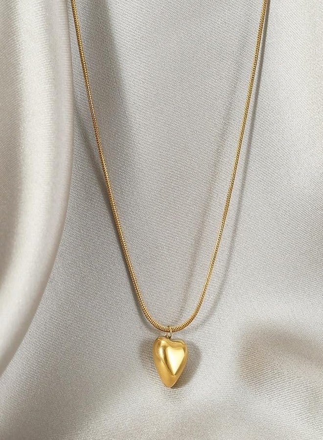 VIEN Hollow Love Heart Pendant Necklace Snake Chain Necklace Tarnish Free Gold-plated Plated Stainless Steel Necklace - Image 4
