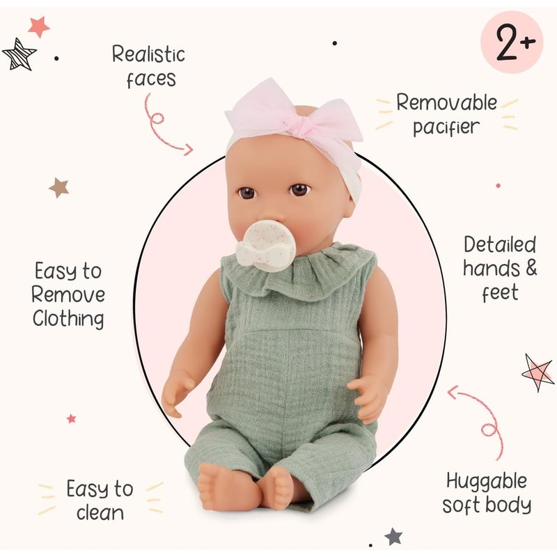 لولا بيبي دمية طفل مع فستان أخضر 14 بوصة وعصبة الرأس - LBY7269Z - Image 3